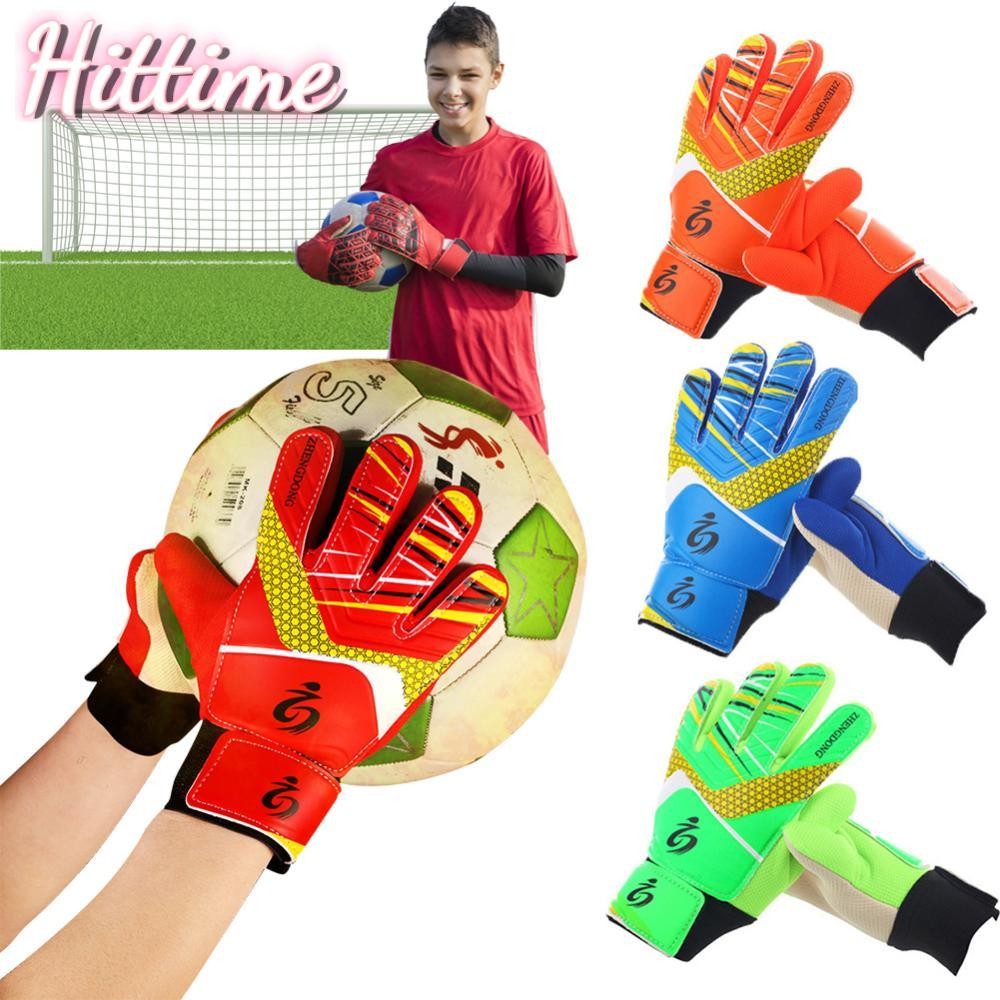 Hittime 1 คู่ Latex Professional เด็กฟุตบอลถุงมือผู้รักษาประตูฟุตบอล Goalie ถุงมือ Strong Full Finger ป้องกันถุงมือฟุตบอล Match ถุงมือ G7L1