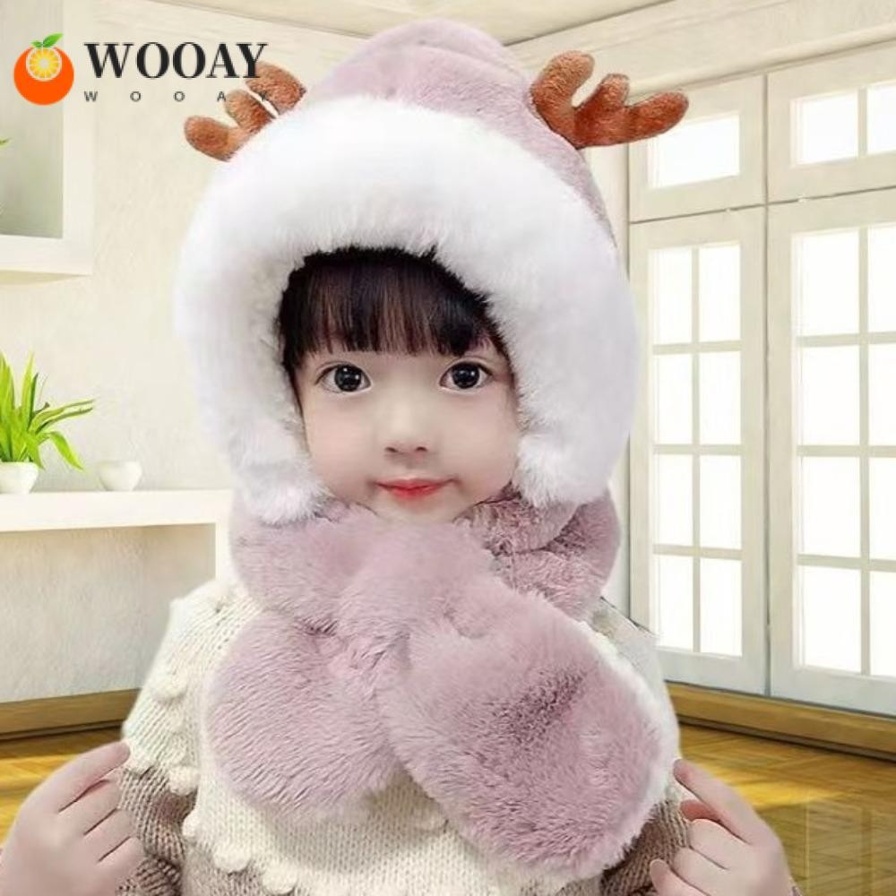 Wedwgw หมวกเด็กผ้าพันคอชุด,หนาการ์ตูน Panda One-Piece Beanies หมวก,น่ารักกันลมคอป้องกัน Faux Fur เด็ก Hooded ผ้าพันคอฤดูหนาว