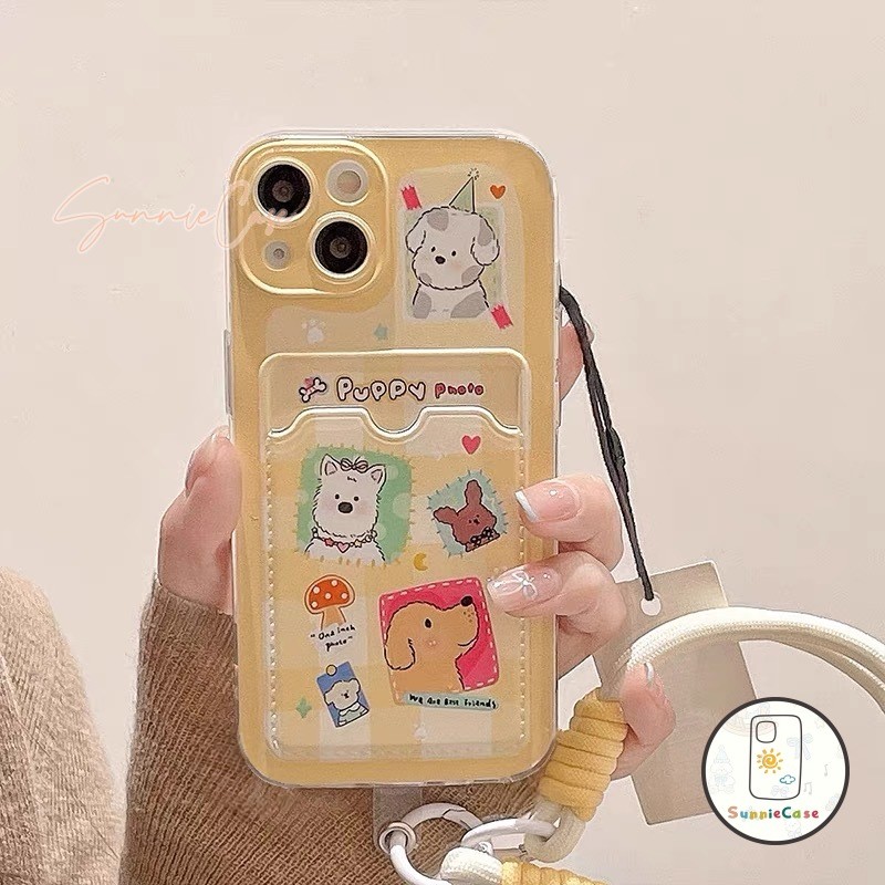 การ์ตูน กล่องใส่บัตร เคสไอโฟน11 สำหรับ IPhone 15 13 12 16 11 14 Pro Max 8Plus 7Plus X XR XS Max 6S 7 6 8 Plus SE เคส