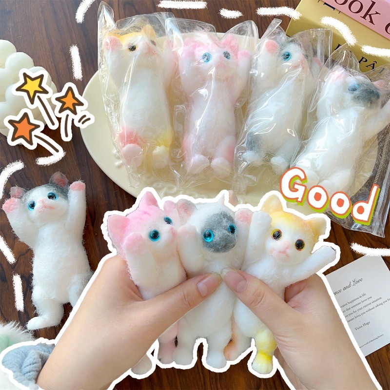 น่ารักตุ๊กตาแมวตีนบีบของเล่น-ตีนแมวทีพีอาร์ช้ารีบาวด์ของเล่น-มินิของเล่นสกุชชี่-เด็กของเล่นบีบอัด-ลดความเครียดของเล่นบีบนุ่ม- อิน หยิกเพลงอยู่ไม่สุขของเล
