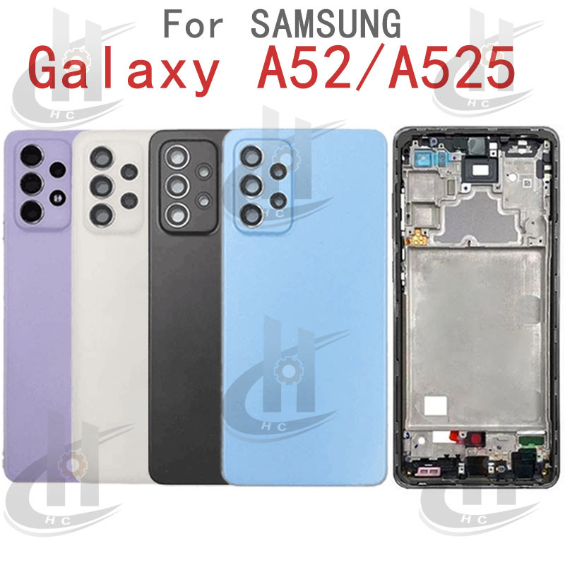 สําหรับ Samsung Galaxy A52 4G 5G A525 A526 แบตเตอรี่ฝาหลัง LCD กรอบด้านหน้า