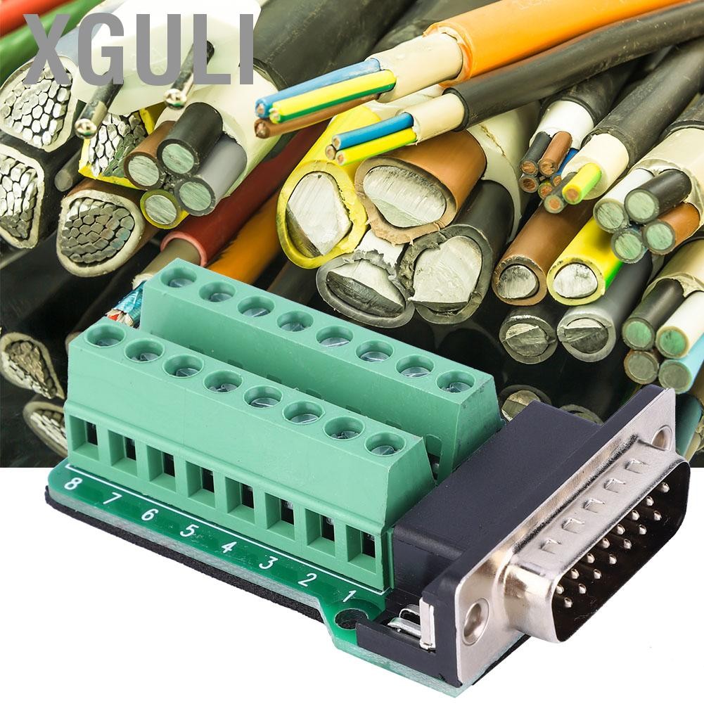 Xguli 2 ชิ้น DB Terminal Block ชายหัวโมดูล DB15-G2-00 DB15 Connector Riveting ประเภทฟัน