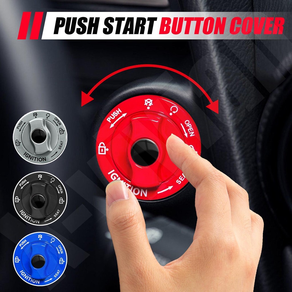 Push Start ปุ่มอุปกรณ์เสริมปุ่มหยุดฝาครอบ Protector เครื่องยนต์ปุ่ม Protector ฝาครอบ Anti-Scratch โลหะผสมสติกเกอร์ตกแต่ง yikuikuiath