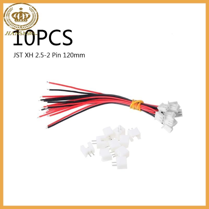 Han 10 ชิ้นชุด JST XH 2 5-2 Pin Connector Plug หญิงชายพร้อมสายไฟ 120 มม.