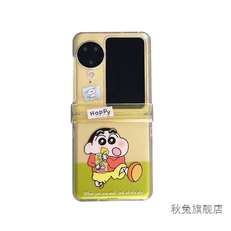 SAMSUNG LUKENเคสโทรศัพท์สําหรับSamsung Galaxy Z Flip 7 6 5 4 3 OPPOค้นหาN2 Flip N3 Flipน่ารักเครยอนชินจังปกหลังพร้อมสร้อยข้อมือสําหรับFlip3 Flip4 Flip5 Flip6 N2Flip N3Flip - รูปที่ 3