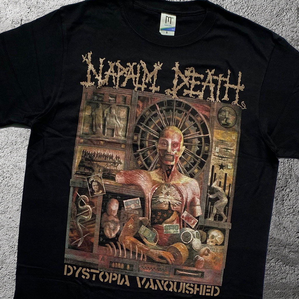เสื้อยืด NAPALM DEATH BAND - DYSTOPIA VANQUISHED