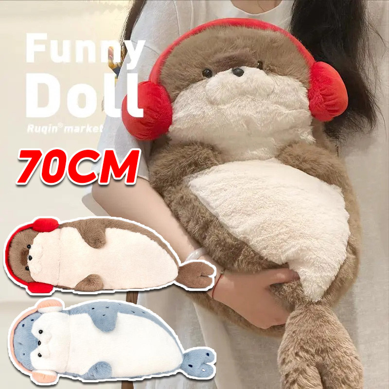 COD 70 CM ตุ๊กตานาก นุ่มและน่ารัก ตุ๊กตานากนุ่มพิเศษ ขนาดใหญ่ ตุ๊กตาน่ารัก ตุ๊กตาแมวน้ำ ของขวัญวันเกิด ของเล่นตุ๊กตา
