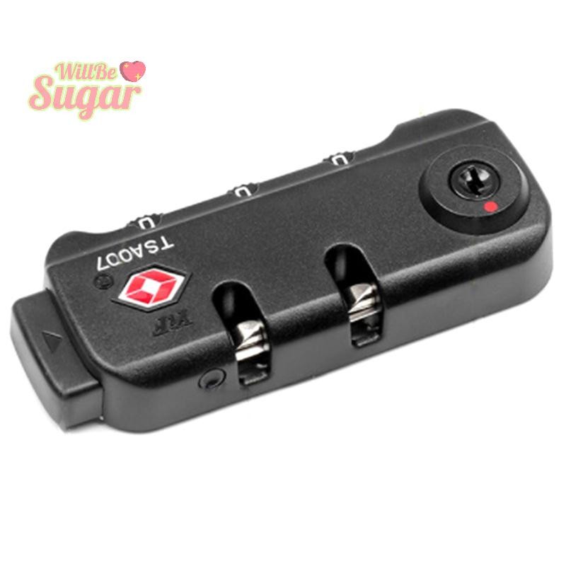[WillBesugarT] Customs Lock TSA007 ล็อครหัสผ่านแท้ ล็อคนิรภัยคงที่ กระเป๋าซิป ล็อคกระเป๋าเดินทาง หัวเข็มขัด ล็อครหัสกันขโมย [ใหม่]