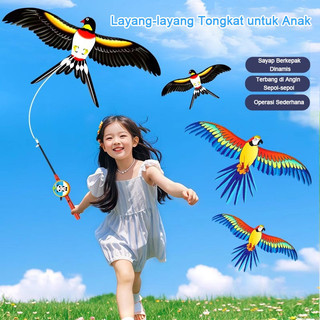 Layang Layang / Layangan Besar / Layangan Burung / Layangan Pancing / Mainan Anak Layang-layang Karakter Set Joran