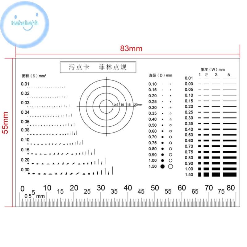 Haha Gauge Point Gauge ฟิล์มโปร่งใสคราบ Cardparison การ์ดคราบ Crack Contrast PET Dot Line พื้นผิวคุณภาพการตรวจสอบ TH
