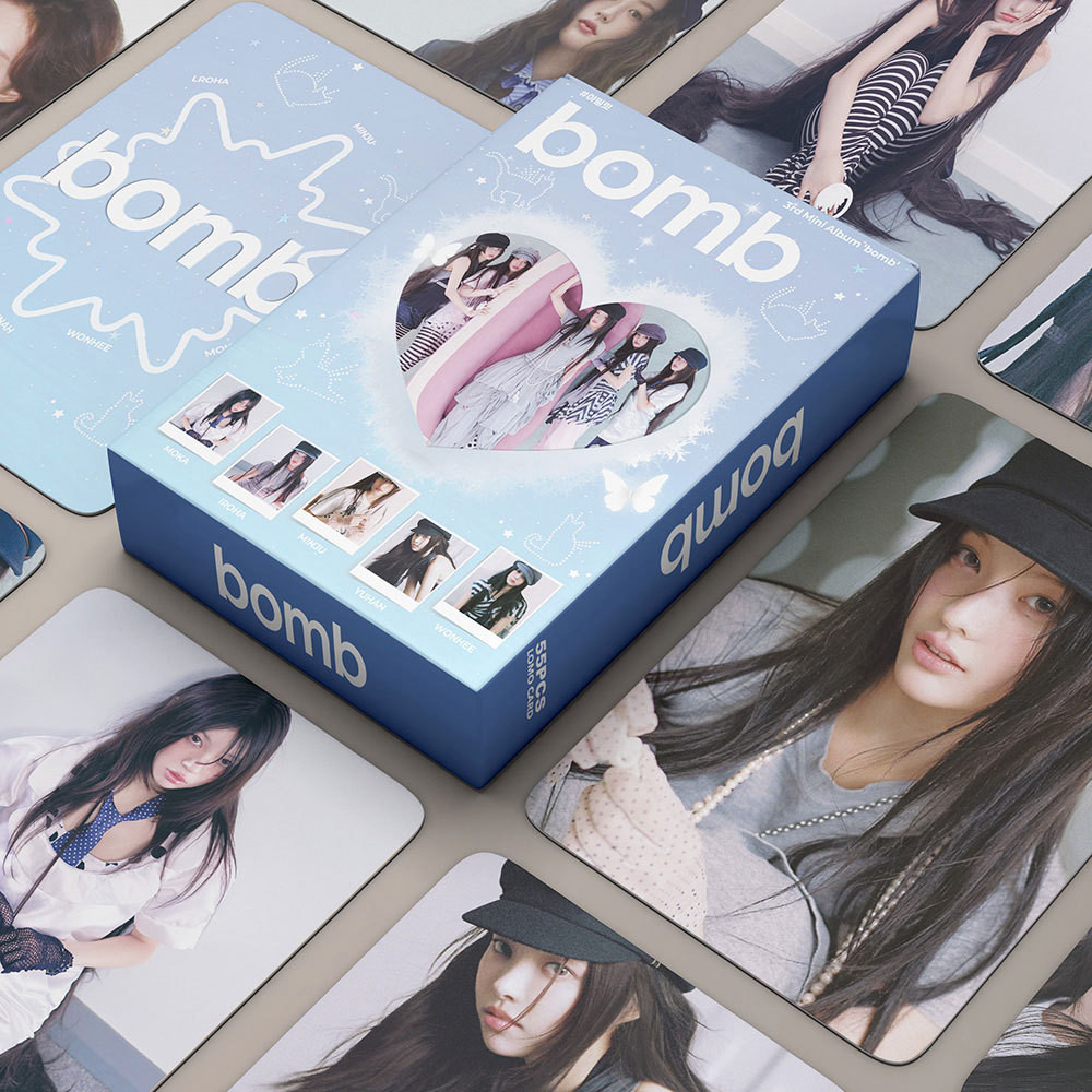 Kpop ILLIT BOMB Lomo Card WHANEE Photocard 55 ชิ้น/กล่อง