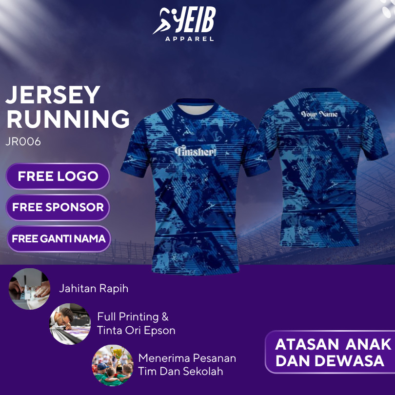 JR006 RUNNING JERSEY ผู้ชายและผู้หญิง JOGGING JERSEY RUN JERSEY ฟรี CUSTOM NAME, โลโก้, SPONSOR