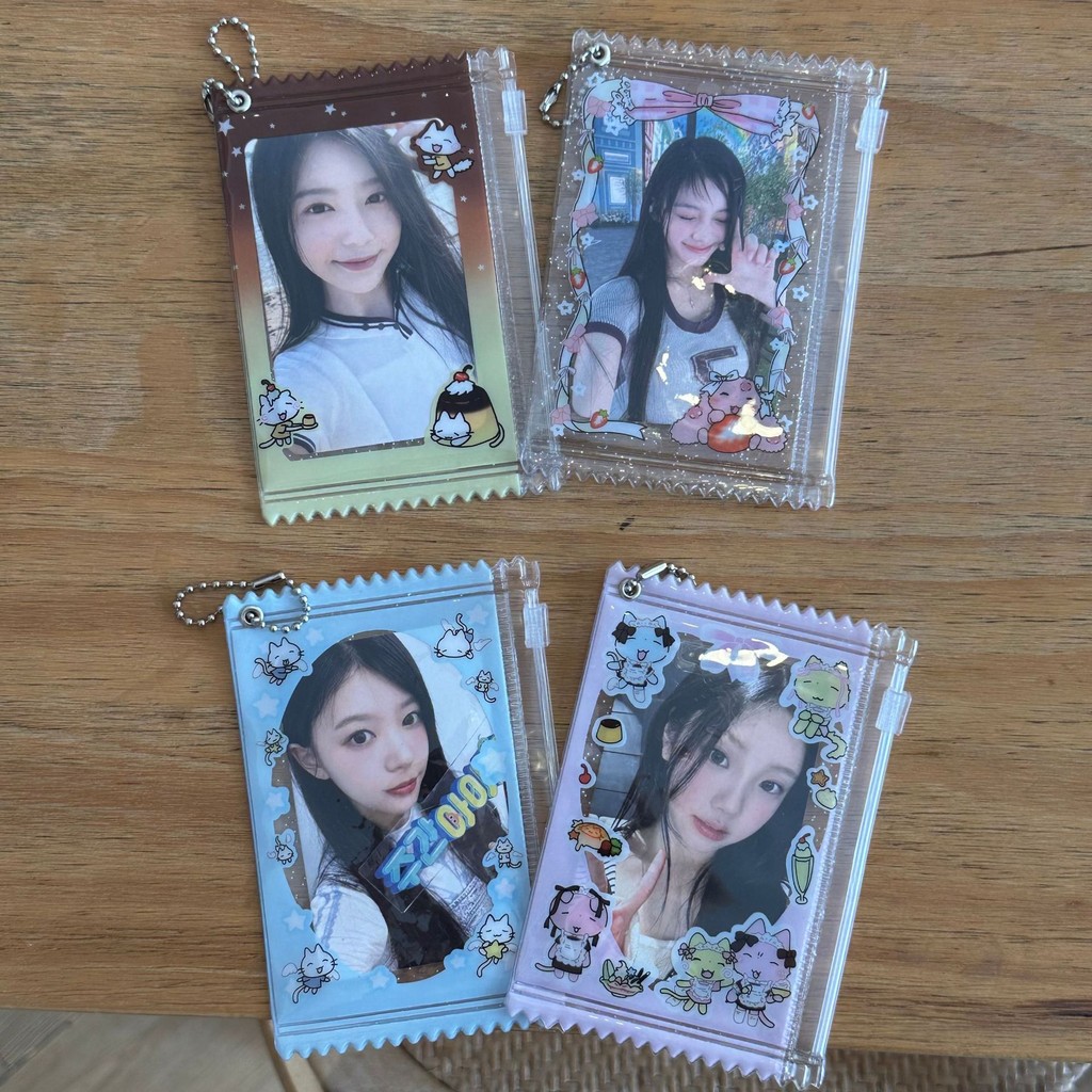Ins Cat ถุงขนมใส 10 ซม.Aidouการ์ดขนาดเล็กซิปกระเป๋าเก็บผู้ถือบัตรบาร์Chiuziป้องกันกรณี