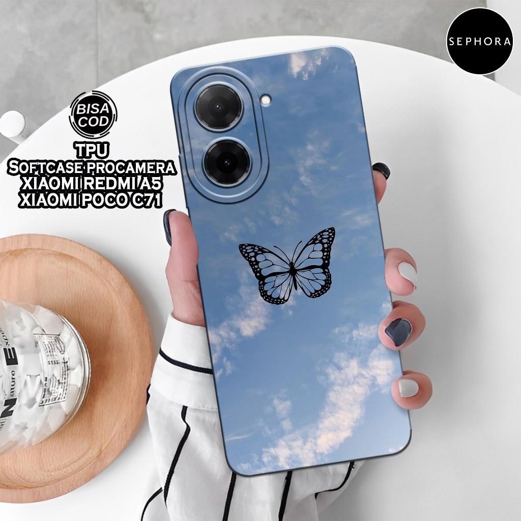 HP เคส Xiaomi Redmi A5 4G 2025 ล่าสุด - เคสแฟชั่นผีเสื้อ - เคส Xiaomi Redmi A5 Softcase - เคส Pro - 