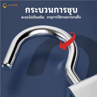 LAKOEMALL ตะขอแขวนขอบโต๊ะ ตะขอแขวนกระเป๋า แบบสร้างสรรค์ ตะขอตั้งโต๊ะโลหะ หมุนปรับได้ ตะขอโลหะ