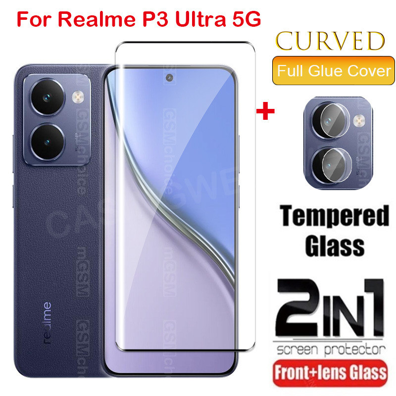 สําหรับRealme P3 Ultra 5G 2025 ป้องกันหน้าจอสําหรับRealme P3 Ultra Realme P3 Ultra P3Ultra 5Gคลุมทั้งหมดด้านหน้าฟิล์มกลับเลนส์ป้องกันฟิล์มกระจกนิรภัย