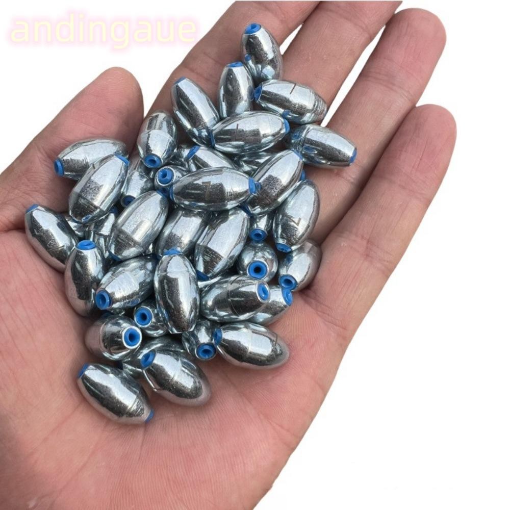 ANDIN 20pcs Sinkers สำหรับตกปลาคาร์พ ทำจากวัสดุเหล็กคาร์บอน ขนาด 3g-10g น้ำหนักตะกั่ว Hollow Lure