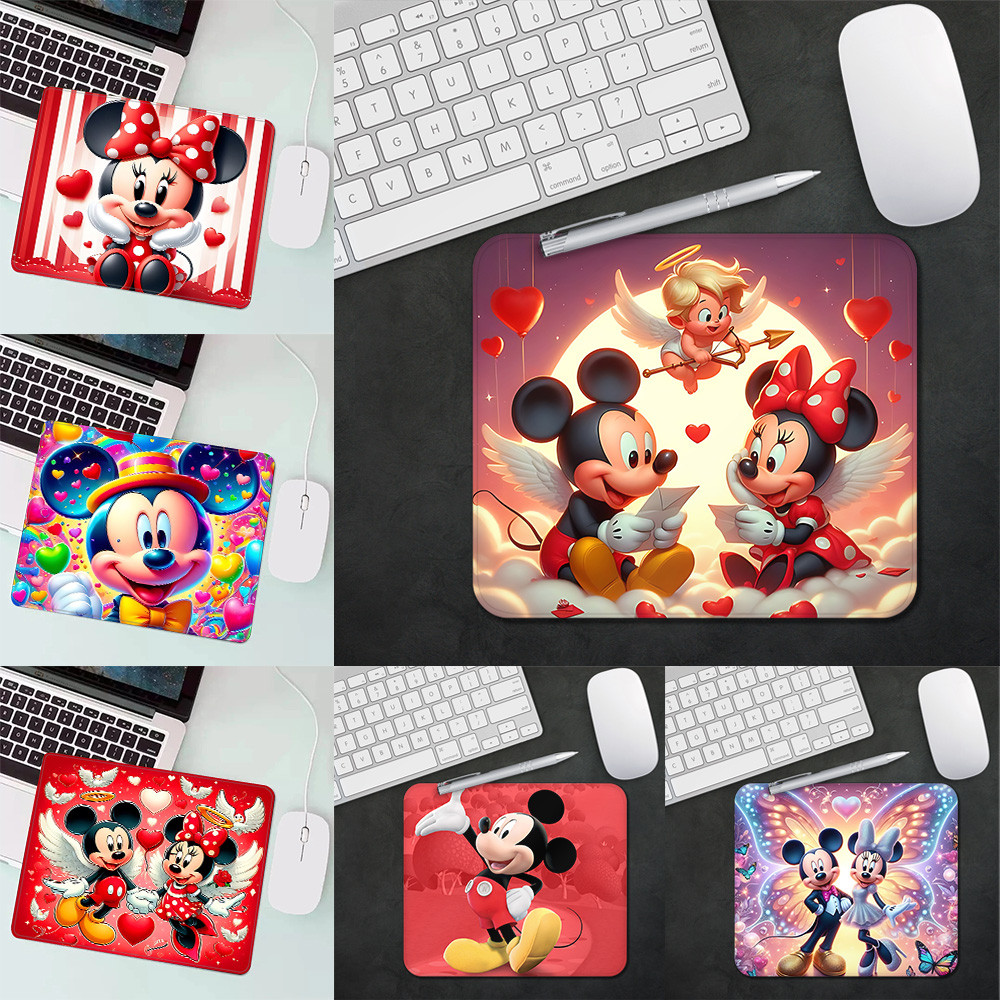 การ์ตูนน่ารักมิกกี้เมาส์ Minnie คู่แผ่นรองเมาส์สําหรับเล่นเกม Mousepad สําหรับ PC Gamer เดสก์ท็อปตกแต่งสํานักงานแผ่นรองเม้าส์ Deskmat พรม