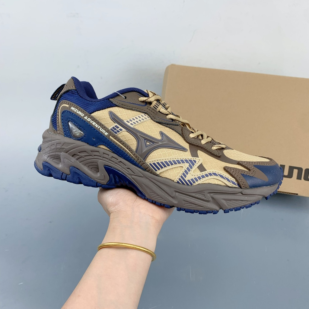 Mizuno Y2K Retro Brown Blue Sports and Leisure Running Shoes