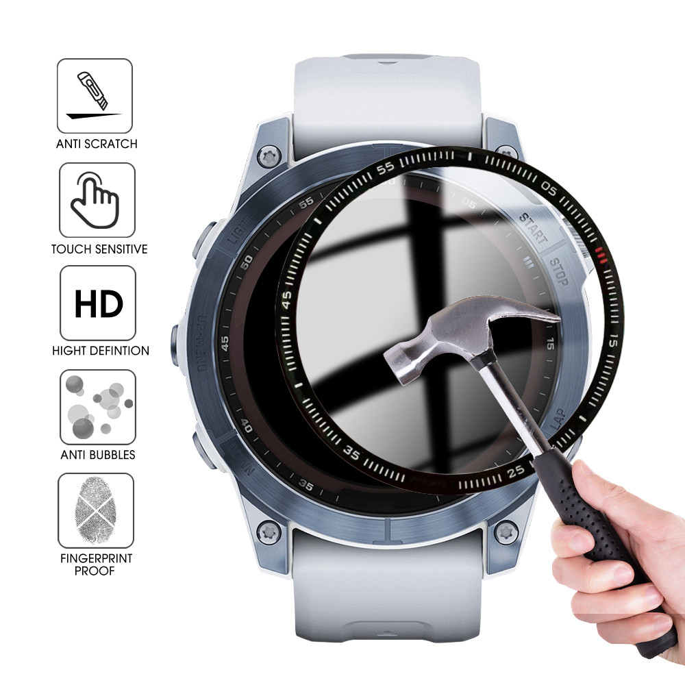 ฟิล์มป้องกันเต็มรูปแบบสําหรับ Garmin Fenix 6 7 7S 7X 8 Pro Sapphire 47 มม.13 มม.51 มม.SmartWatch ป้อ
