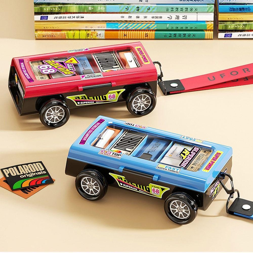 กล่องดินสอ โรสดี, การออกแบบแข่งรถดินสอความจุขนาดใหญ่, กล่องเก็บเครื่องเขียนมัลติฟังก์ชั่นสองชั้นสร้างสรรค์สําหรับเด็กชาย/เ