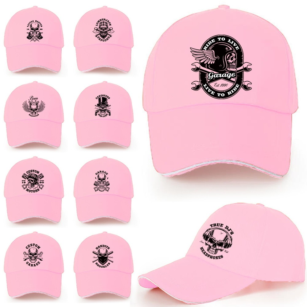 Cotton Baseball Cap Men Women Summer UV-proof Visors Hats Fashion Cool Pink Snapback Hats Skeleton p