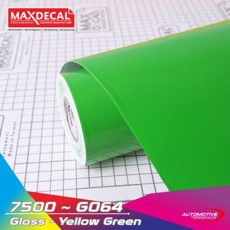 Maxdecal 7500 - G064 & M064 Vinyl Yellow Green Glossy & Matt