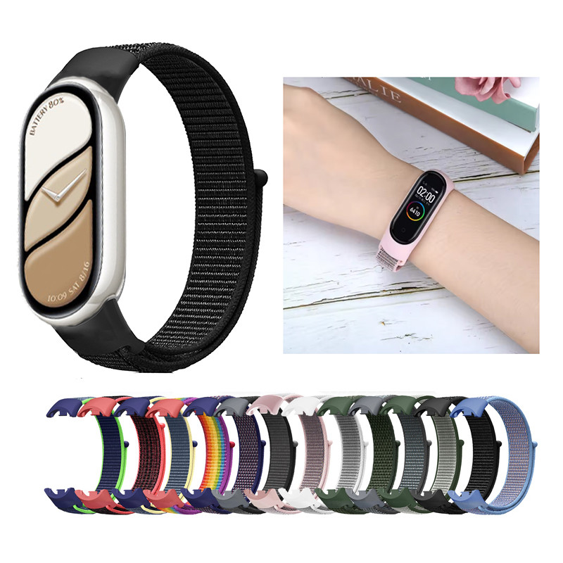 สบายสายรัดไนลอนระบายอากาศสําหรับ Xiaomi Mi Band 10 สายรัดข้อมือสร้อยข้อมือกีฬาสําหรับ Miband 10 NFC สายนาฬิกา