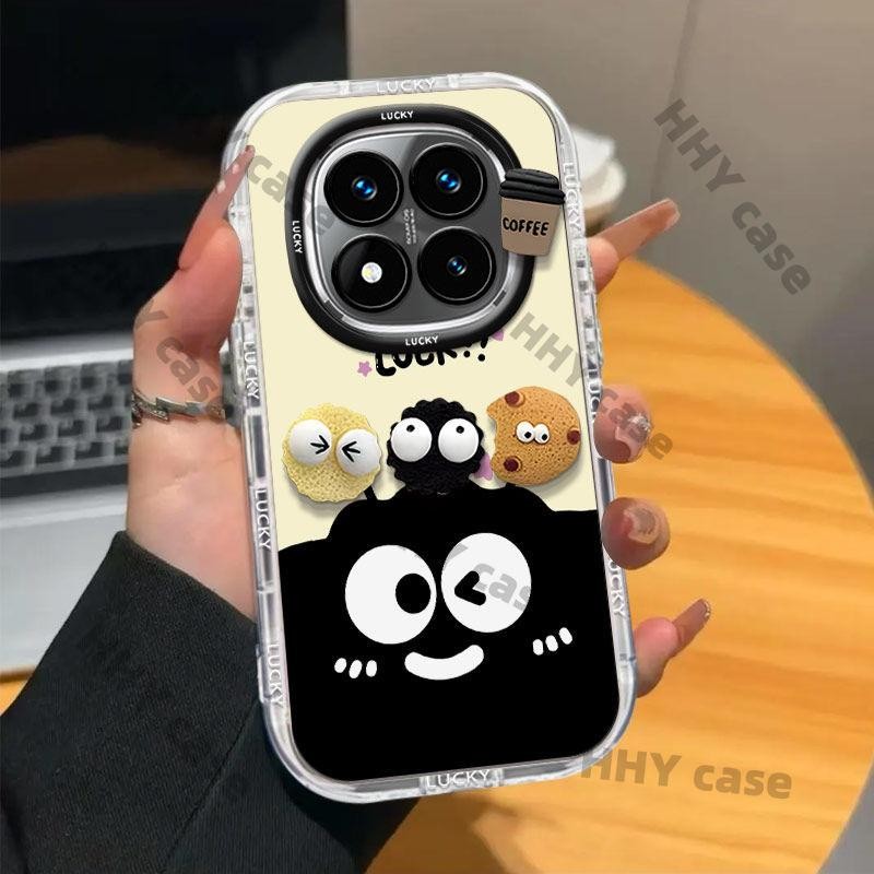 เคส Redmi Note 14 5G เคส Redmi Note 14 Pro 5G เคส Redmi Note 14 Pro Plus 5G เคส Healing Smile โปร่งใส Shock-Absorbing โทรศัพท์มือถือกรณีโทรศัพท์มือถือสายคล้องกล้องป้องกัน - รูปที่ 4