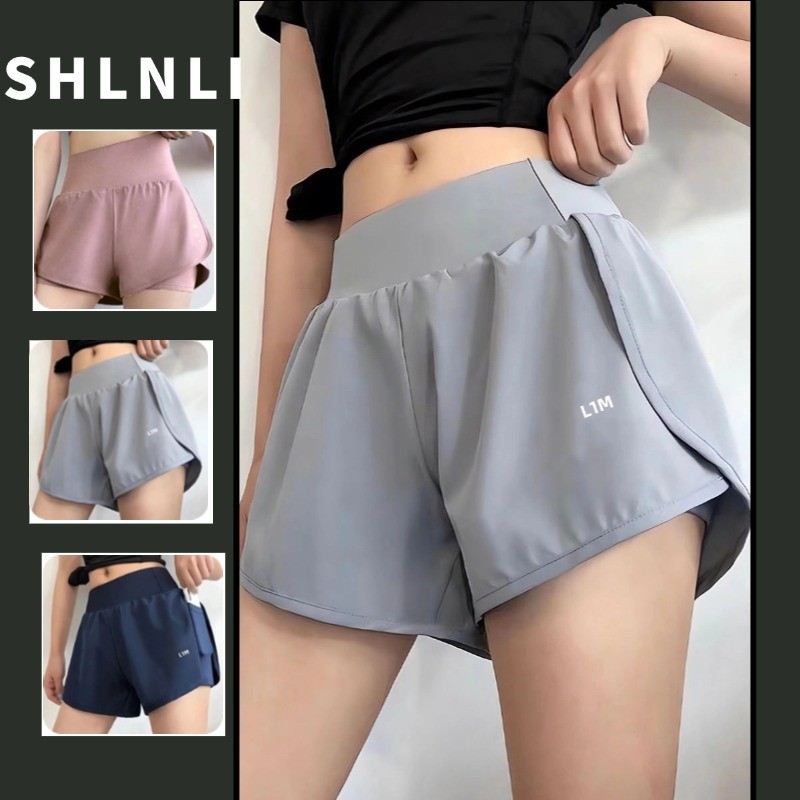 กางเกงกีฬาขาสั้นฤดูร้อน เอวสูง สำหรับฟิตเนสและโยคะ พร้อมเทคโนโลยีป้องกันแสงสะท้อน กางเกงวิ่งกระชับสัดส่วนสำหรับผู้หญิง