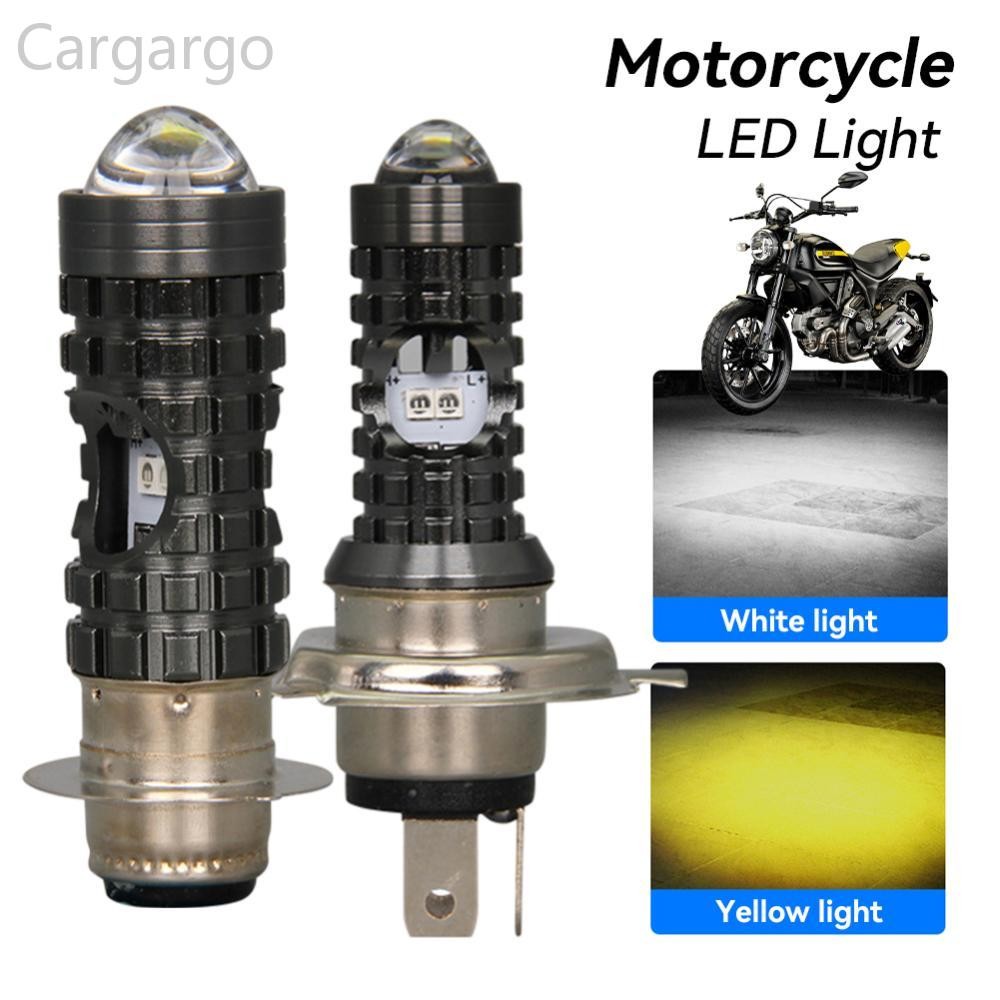 Cargargo ไฟหน้ารถจักรยานยนต์ LED H4 Hi/Low P15D สีขาวสีเหลือง Dual สีไฟหน้าโปรเจคเตอร์เลนส์หลอดไฟมอเ