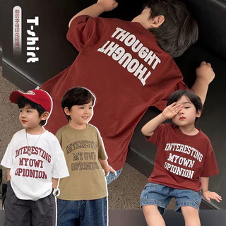 (จัดส่งตลอด 24 ชั่วโมง)เด็กชายพิมพ์เสื้อยืดแขนสั้นฤดูร้อนสไตล์ฤดูร้อนเสื้อผ้าฤดูร้อนเด็กทารกเด็กเด็กครึ่งแขนด้านบนอิน