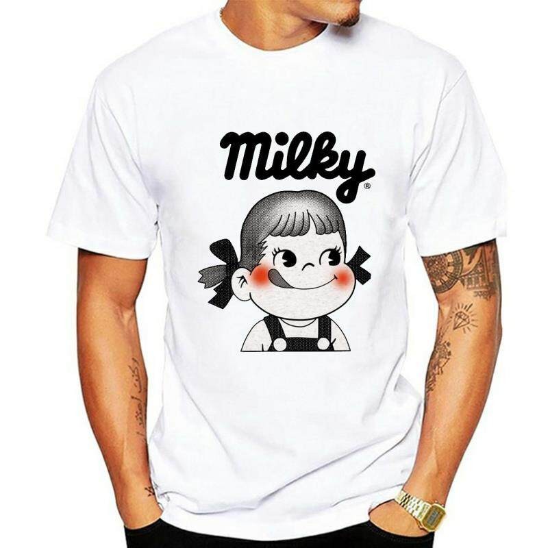 Peko Chan T เสื้อ fujiya ญี่ปุ่น Milky Candy อาหารน่ารัก kawaii อะนิเมะผู้ชายผู้หญิงขนาด Hand Screen