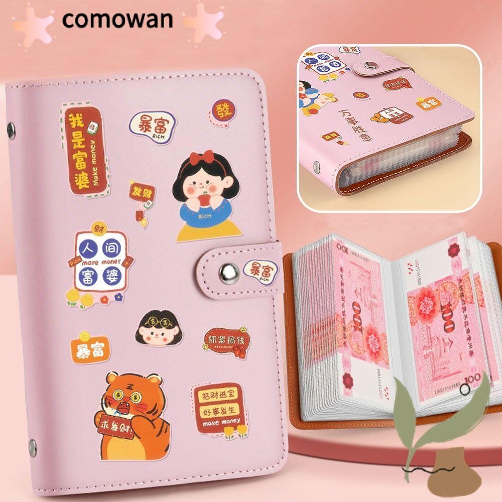 Kowan Mini Binder Saving Challenge, PU ประหยัดเงิน 100 ซองเงิน Challenge, ตลกนํากลับมาใช้ใหม่กันน้ําขนาดใหญ่ความจุ Budget Binder คนรัก