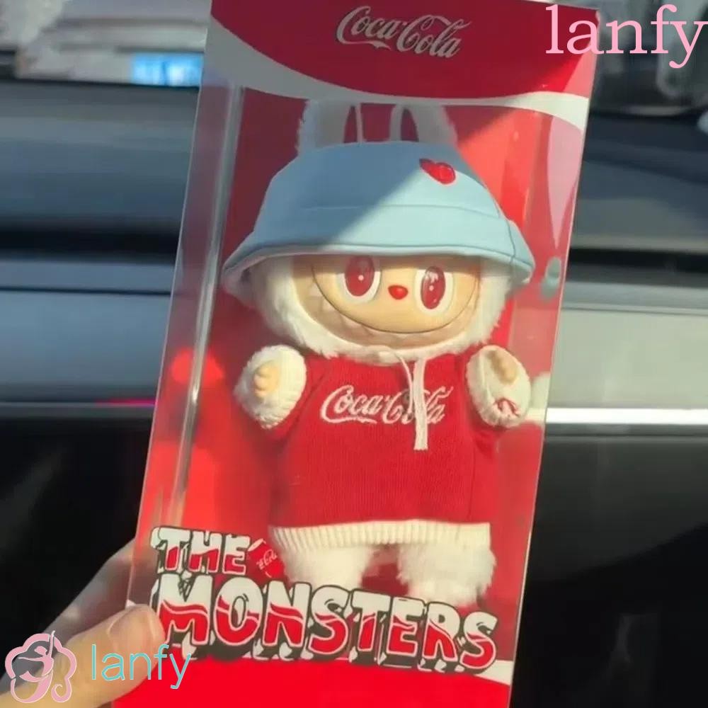 Lanfy Labubu ตุ๊กตา, การ์ตูน Pop Mart พวงกุญแจชุดของเล่นหมวก Labubu Coca-Cola Series ตุ๊กตาตุ๊กตา, ส