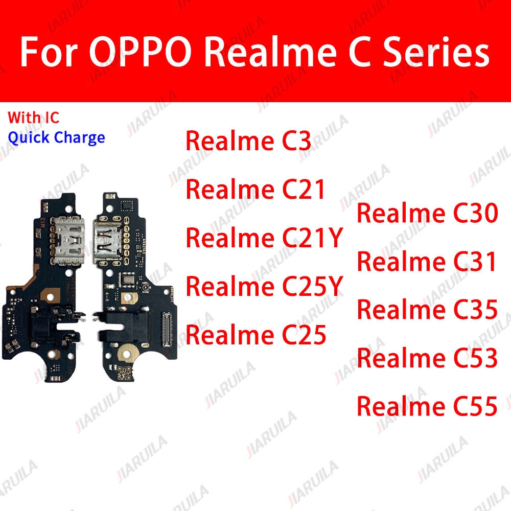 USB ชาร์จสําหรับ OPPO Realme C21Y C25Y C3 C30 C31 C35 C53 C55 C25 สายแพรต่อตูดชาร์จ แพรตูดชาร์จ