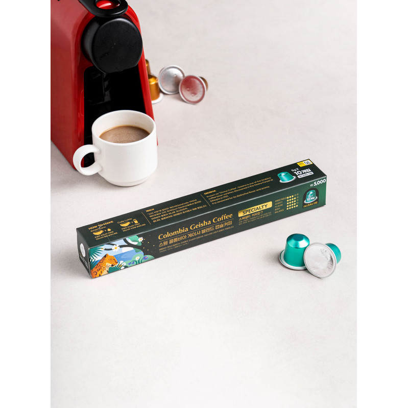 กาแฟโคลอมเบีย Geisha Blend Capsule 5 gx 10 - พรีเมี่ยม รสเข้มข้น สะดวก