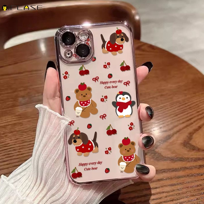 สําหรับ Xiaomi 15 14T 14 13 13T 12 Pro Ultra Lite เคสโทรศัพท์ Jellycat หมี Dachshund สุนัขลูกสุนัขเพนกวินสตรอเบอร์รี่เชอร์รี่ Bowknot ดอกไม้น่ารักการ์ตูนนุ่มปลอกกรณีปกหลัง