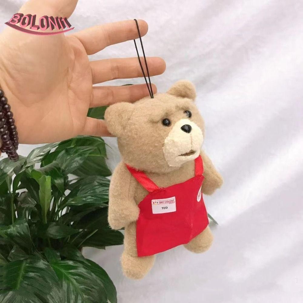 Bo TED ตุ๊กตาหมี,ตุ๊กตาสัตว์ผ้ากันเปื้อนสไตล์ตุ๊กตาหมีตุ๊กตาตุ๊กตา,ของขวัญคริสต์มาส20ซม.พวงกุญแจกระเ