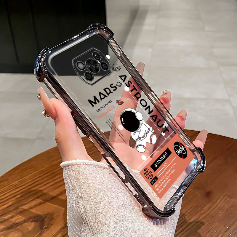 กันกระแทก case สําหรับ Poco X3 X3 NFC X3 PRO เคสโทรศัพท์ TPU รูปแบบนักบินอวกาศ high-end ป้องกันนิ่ม