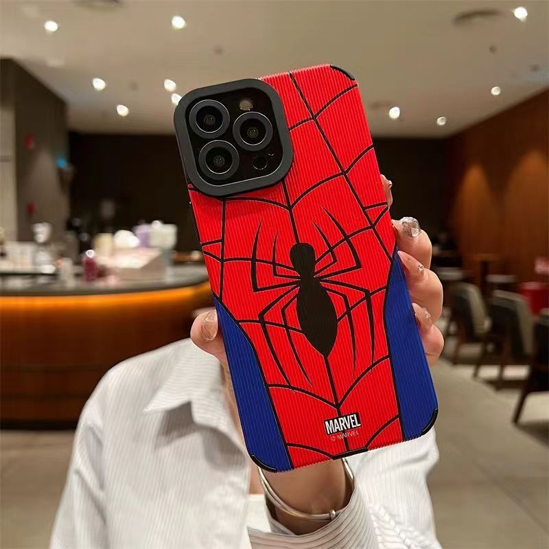 Red Blue Spiderman เหมาะสําหรับ iPhone13/14promax Apple 12/11 เคสโทรศัพท์ใหม่ 15p รวมทุกอย่าง xs Soft 16p Soft Case