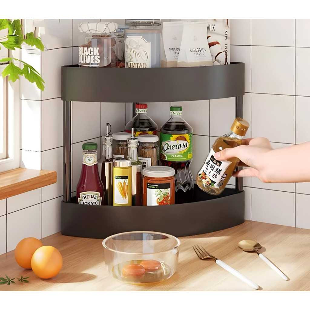 WHOLESALE 2-TIER CORNER SHELF / 2-TIER KITCHEN CORNER SHELF / DELON MULTIPURPOSE KITCHEN SHELF 2-TIE