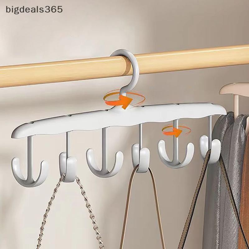[bigdeals365] ไม้แขวนเสื้อ 1 ชิ้น สําหรับตู้เสื้อผ้า,360°หมุนชั้นวางอเนกประสงค์พร้อมตะขอสําหรับกระเป๋าเข็มขัดหมวกยกทรง,ประหยัดพื้นที่เสื้อกั๊กชั้นเก็บหุ้นใหม่