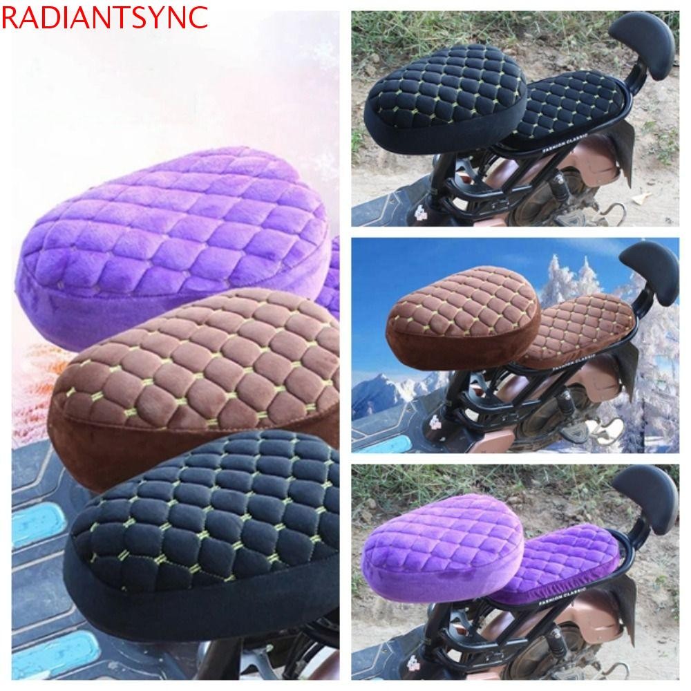 Radiantsync ผ้าคลุมเบาะจักรยานไฟฟ้า 1 ชุด, Flannelette Plus ขนแกะหนาที่นั่ง, Universal สบาย Warm Sun Protect ที่หุ้มเบาะรถจักรยานไฟฟ้าที่นั่ง