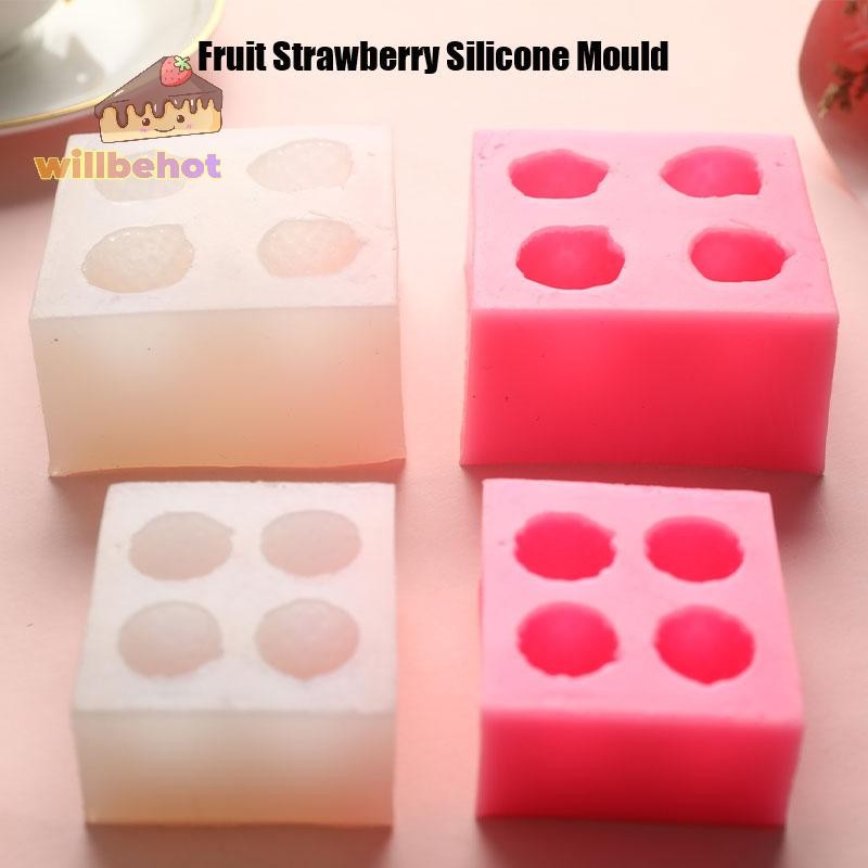 [WillbehotT] ผลไม้สตรอเบอร์รี่ซิลิโคน Mould Fondant ช็อกโกแลตเยลลี่ทําเค้กเครื่องมือแม่พิมพ์ [ใหม่]