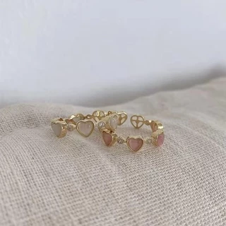 แหวนหัวใจ สามารถปรับขนาดได้ เครื่องประดับ น่ารัก