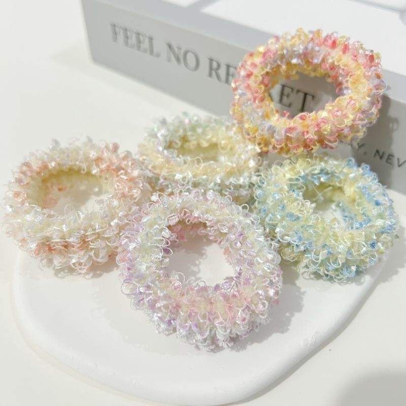 ยางยืดรัดผมริบบิ้น สีรุ้งหลายสี สุ่มสี - รูปที่ 2