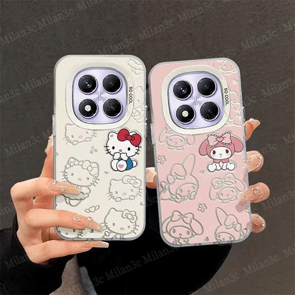 เคสสำหรับ Redmi Note 15 5G เคส Redmi Note 15 14 Pro 5G Redmi Note 15 14 Pro Plus เคสโทรศัพท์มือถือลายการ์ตูนสีชมพู Melody กันกระแทก แข็ง น่ารัก Katie