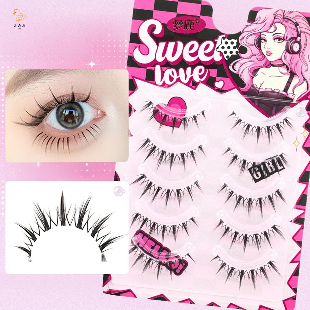 8-12 มม.ดูขนตาปลอมปุย DIY คอสเพลย์ Wispy Strip Eyelashes เหมาะสําหรับ Professional แต่งหน้า Salon