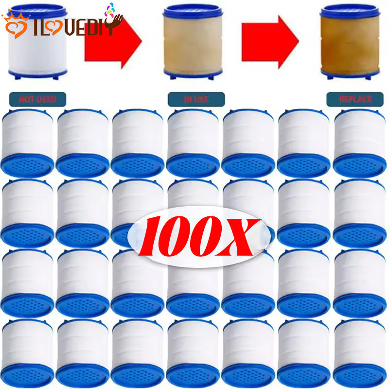 [HGB]100 ชิ้นก๊อกน้ํากรองน้ํา - ขนาดกะทัดรัดสําหรับห้องน้ํา/ก๊อกน้ําห้องครัว, การกรองประสิทธิภาพสูงสําหรับสนิม/ตะกอน/คลอรีน, พลาสติกทนทานและผ้าฝ้